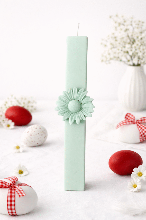 Glitter daisy mint Λαμπάδα